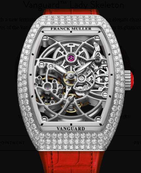 Buy Franck Muller Vanguard Lady Skeleton Replica Watch for sale Cheap Price V 32 S6 SQT D (RG)